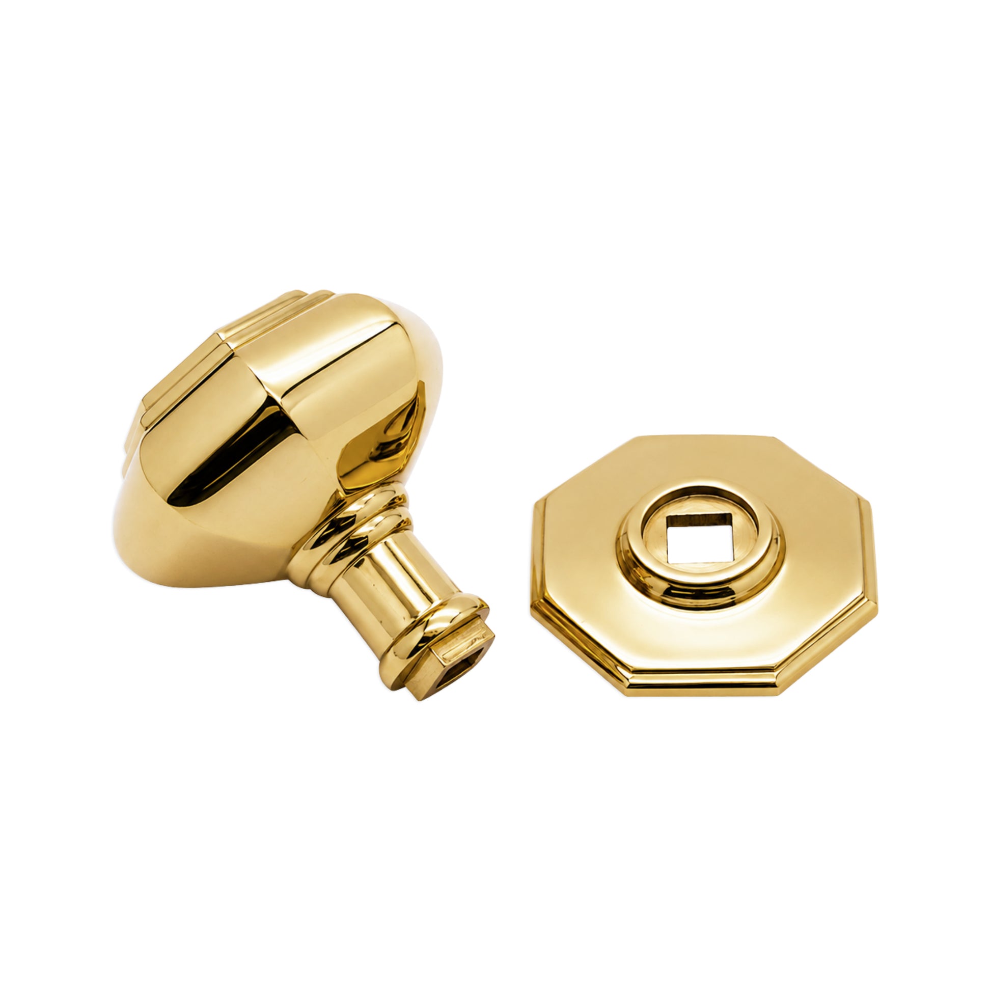 Polished Brass Octagonal Centre Door Knob Home Decor