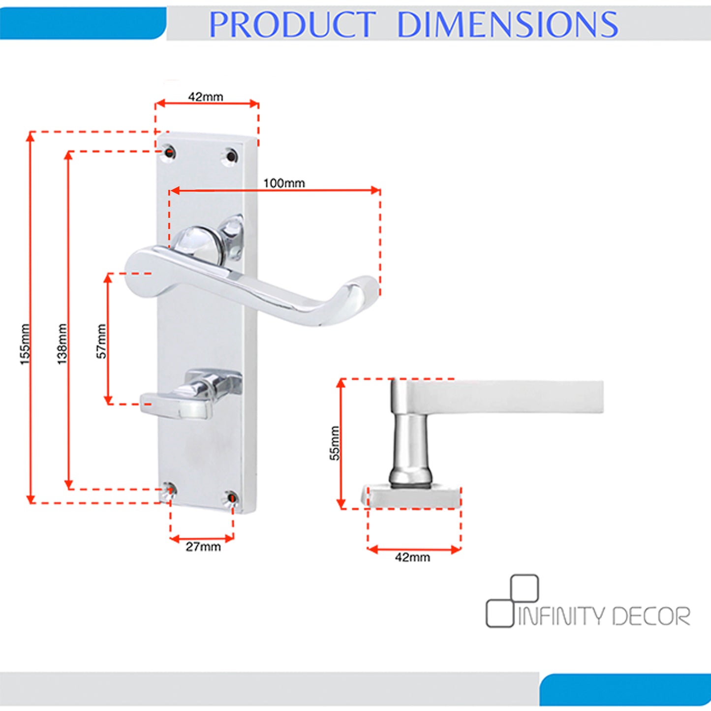 Lever on Backplate Door Handle Home Decor