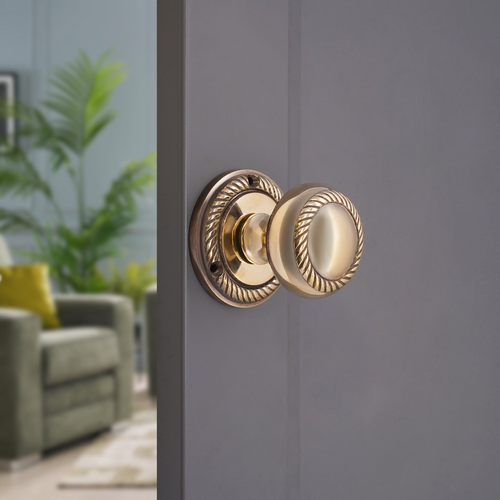 Aged Brass Georgian Mortice Door Knob Home Decor
