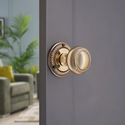 Aged Brass Georgian Mortice Door Knob Home Decor