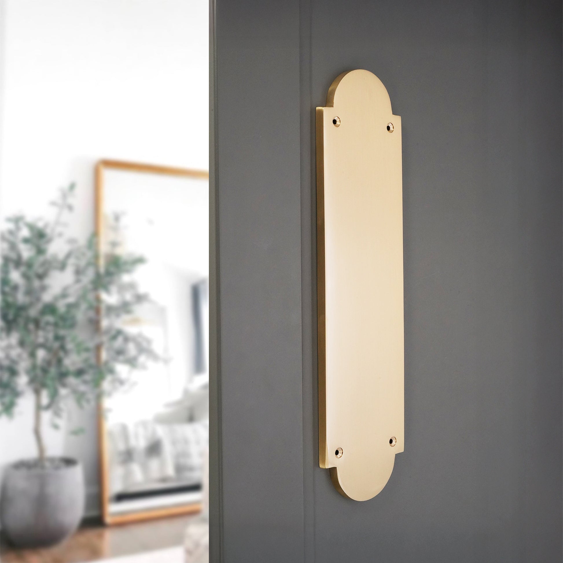 Victorian Door Finger Plate Satin Brass Home Decor