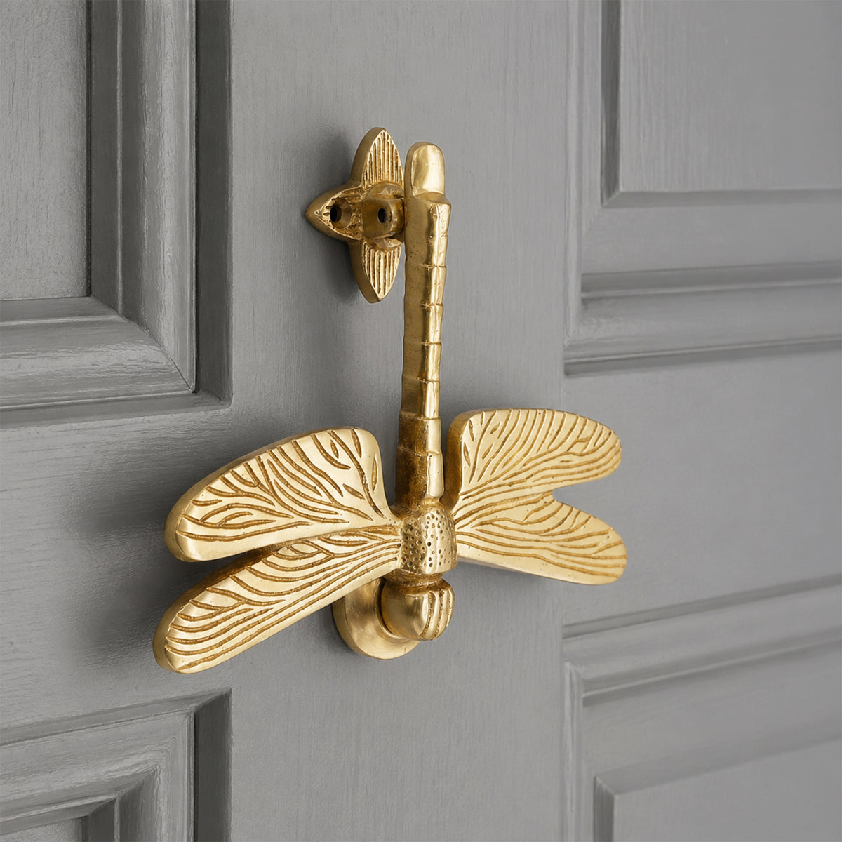 Satin Brass Dragonfly Door Knocker Home Decor