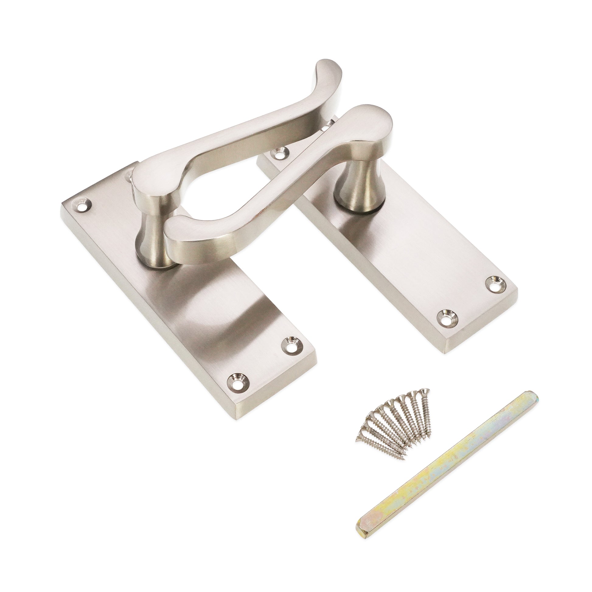 Satin Nickel Lever on Backplate Door Handles Home Decor