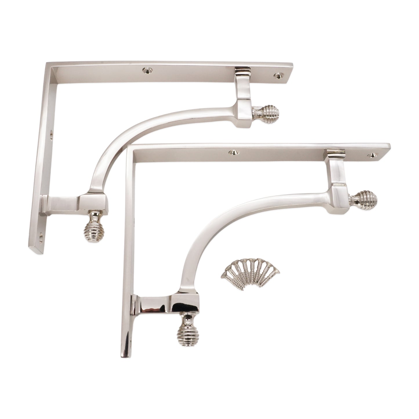 Beehive Large Shelf Bracket Polished Nickel