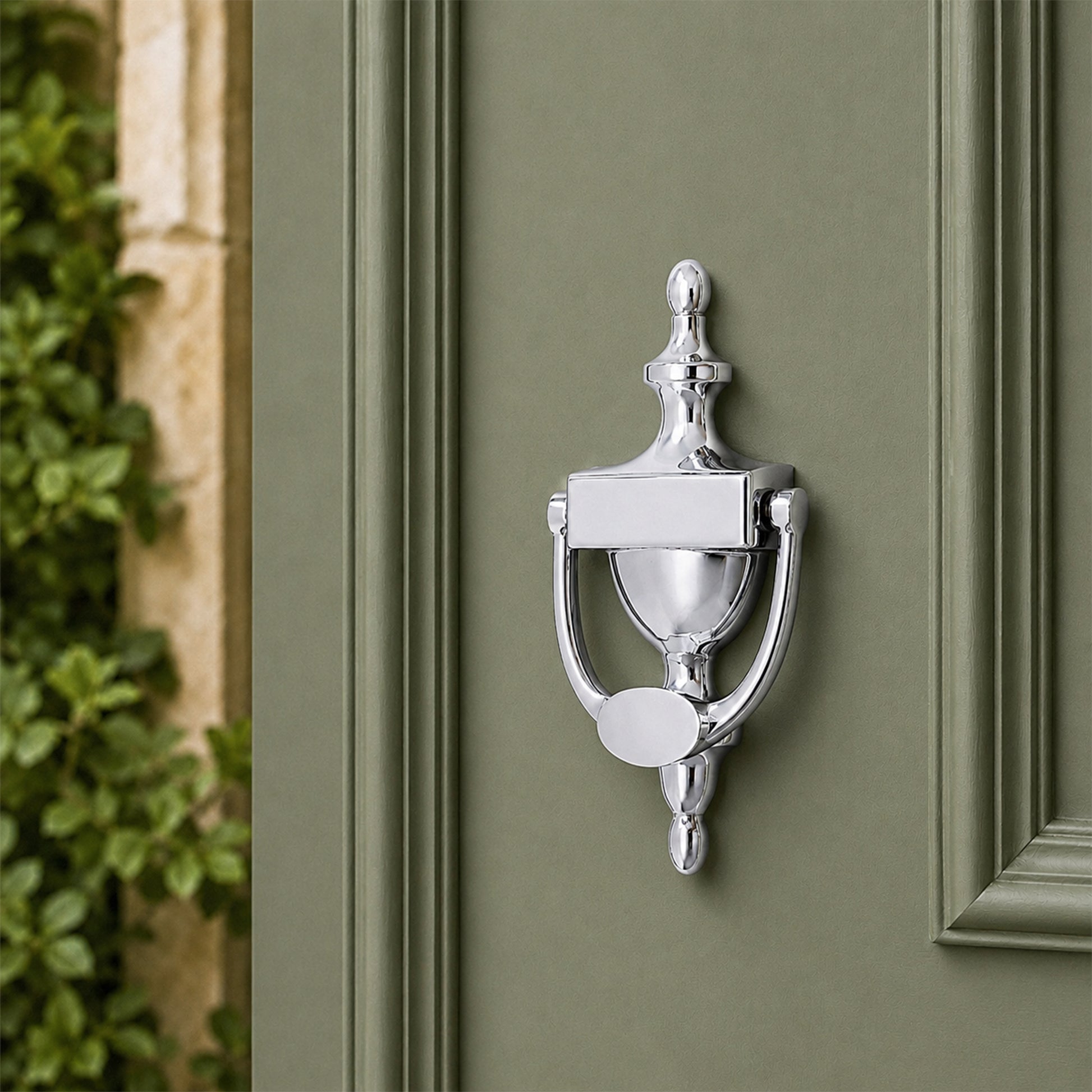 Polished Chrome Victorian Door Knocker Home Decor