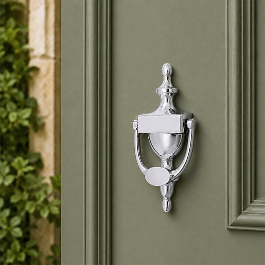 Heurtoir de porte victorien 200 mm Chrome poli