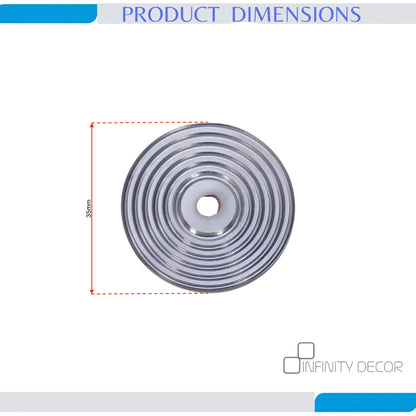 Reeded Round Backplate for Cupboard Knobs Satin Chrome