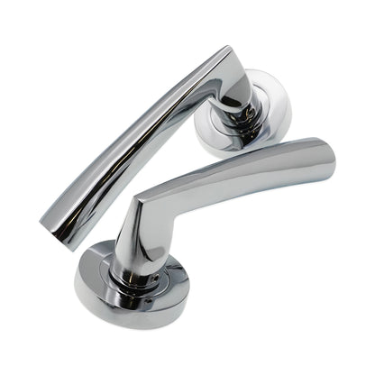 Polished Chrome Lever on Rose Home Decor   