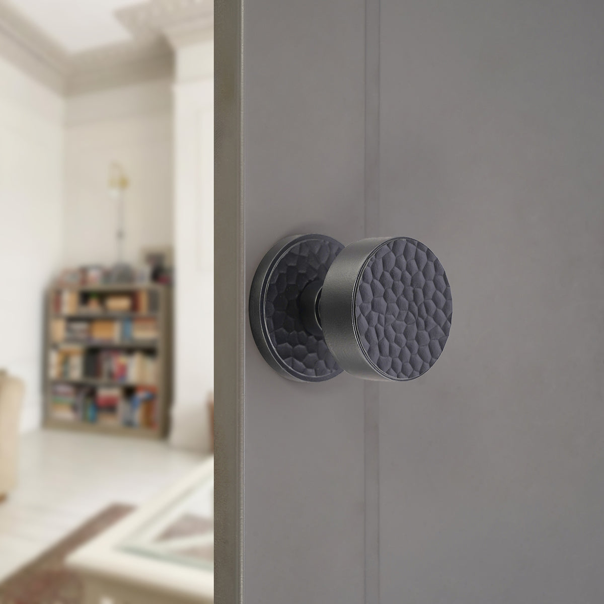 Matt Black Hammered Knurlmond Mortice Door Knob Home Decor