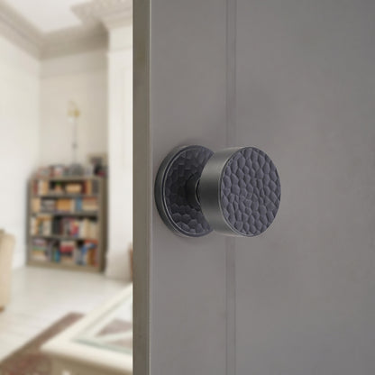 Matt Black Hammered Knurlmond Mortice Door Knob Home Decor