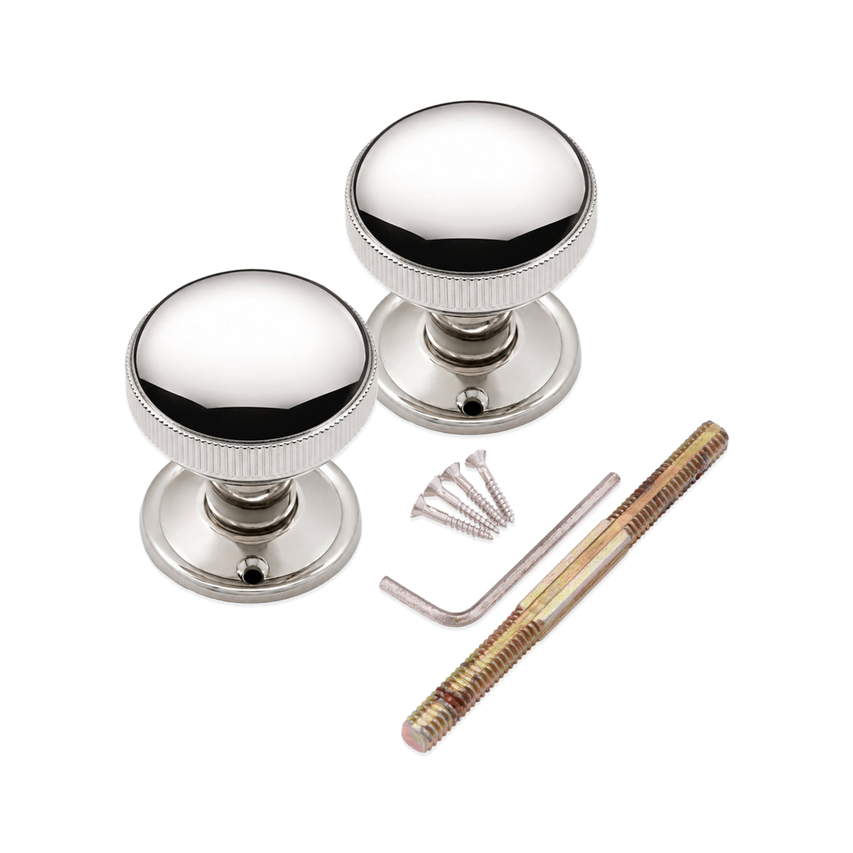 Polished Nickel Edwardian Ball Rim/Mortice Door Knob Home Decor