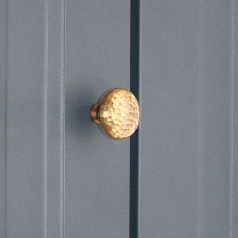 Hammered Mushroom Cupboard Knob Aged Brass Home Decor