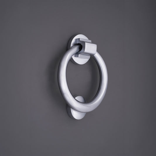 Ring-Türklopfer, 110 mm, satiniertes Chrom