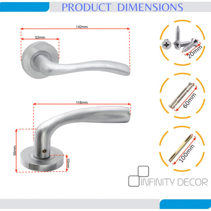 Satin Chrome Lever Door Handle Home Decor