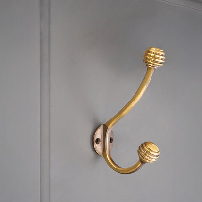 Crochet double en laiton vieilli en forme de ruche