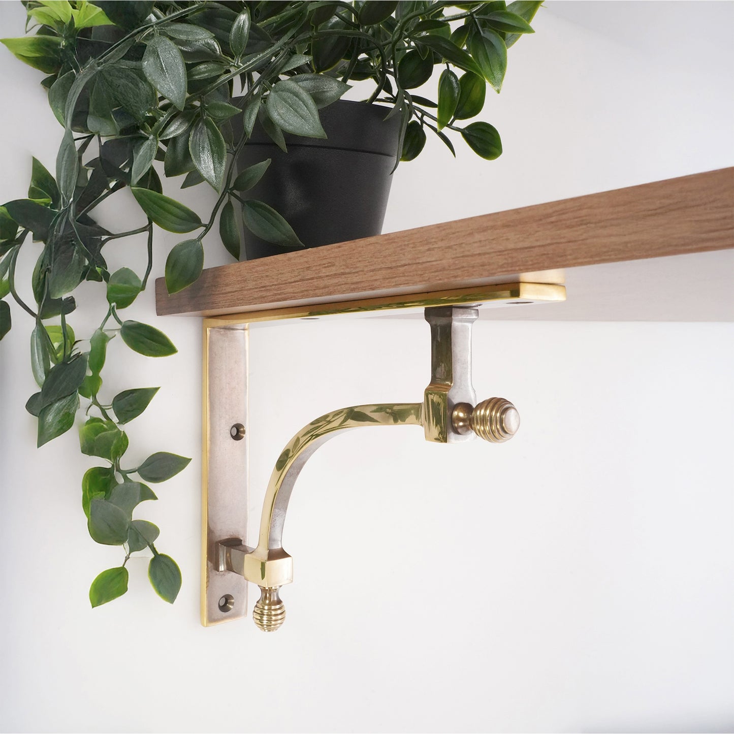 Beehive Large Shelf Bracket Aged Brass