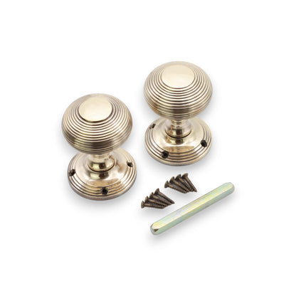 Beehive Mortice Door Knob Aged Brass Home Decor