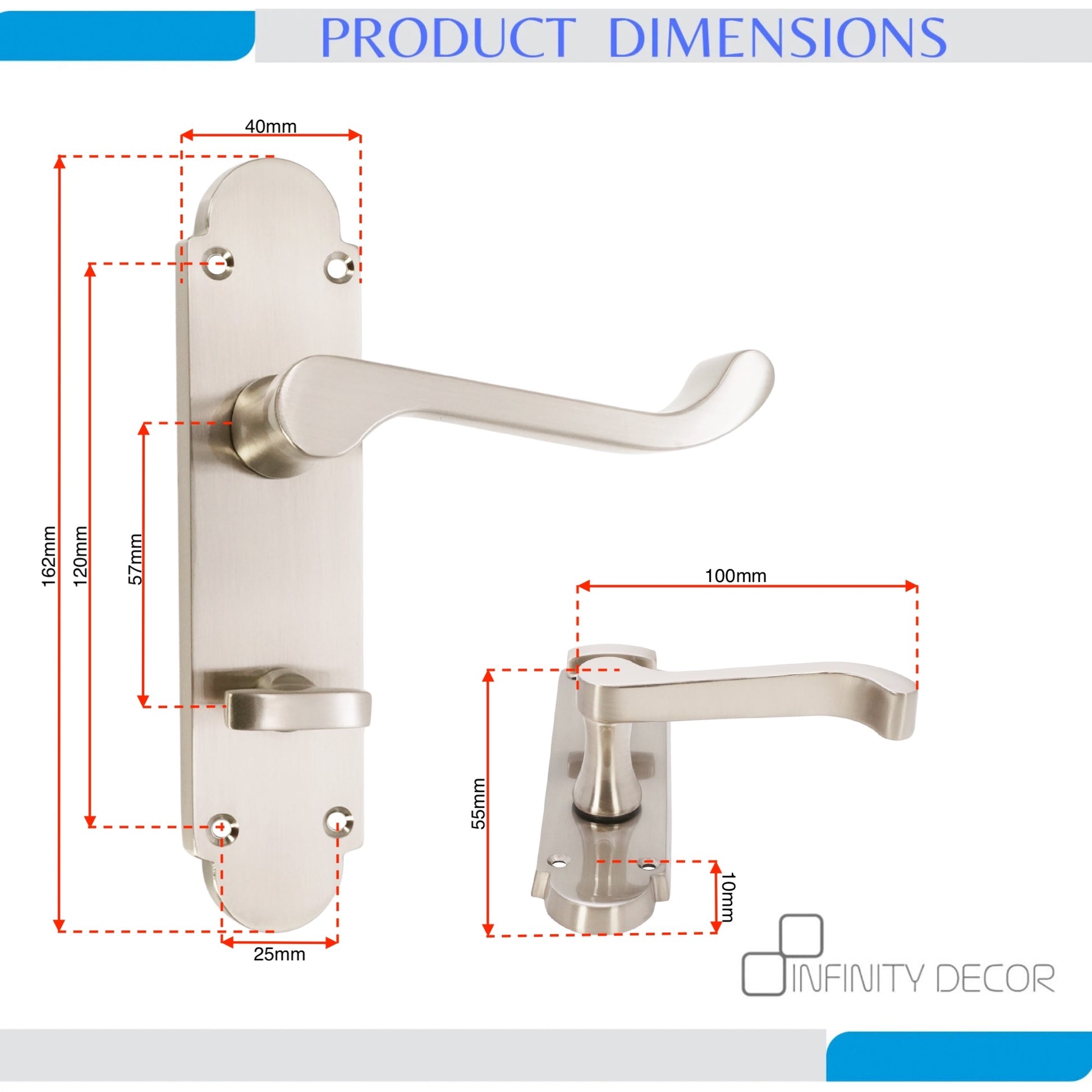 Lever on Backplate Door Handle Home Decor