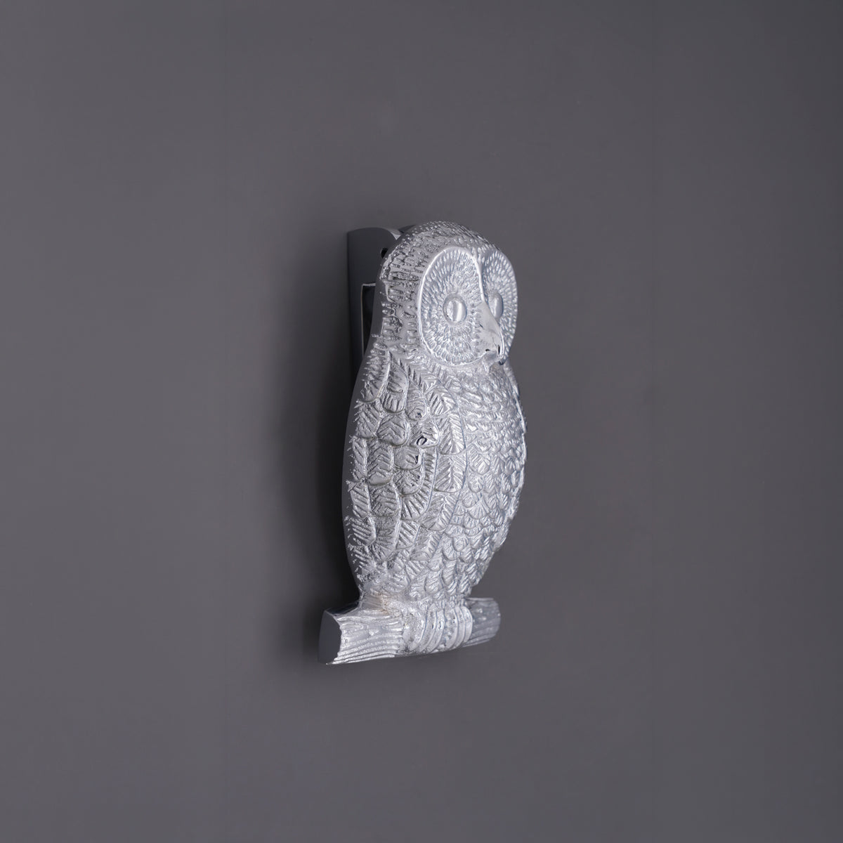 Polished Chrome Owl Door Knocker Home Decor