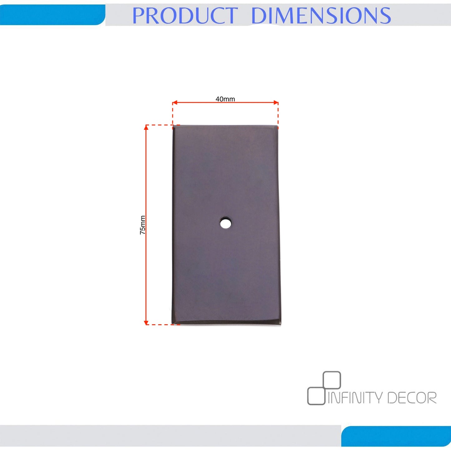 Rectangle Backplate for Cupboard Knobs Aged Bronze