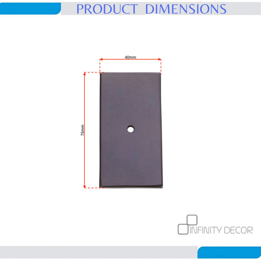 Rectangle Backplate for Cupboard Knobs Aged Bronze
