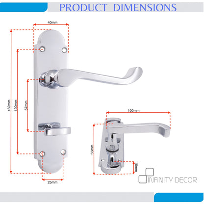 Lever on Backplate Door Handle Home Decor