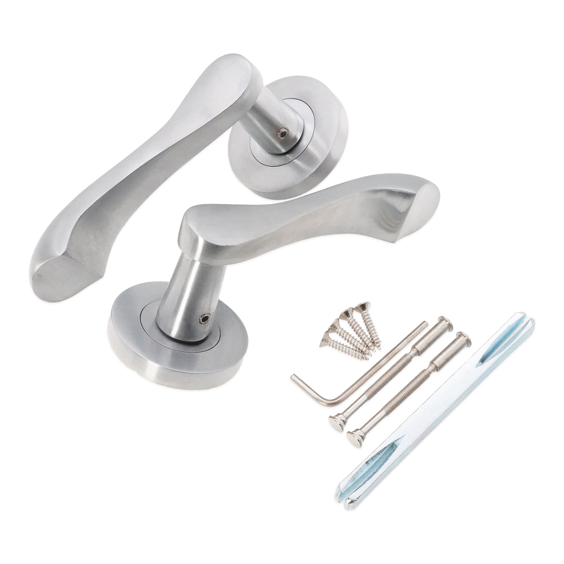 Satin Chrome Lever Door Handle Home Decor 