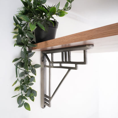 Supports d'étagère Art Déco en étain 