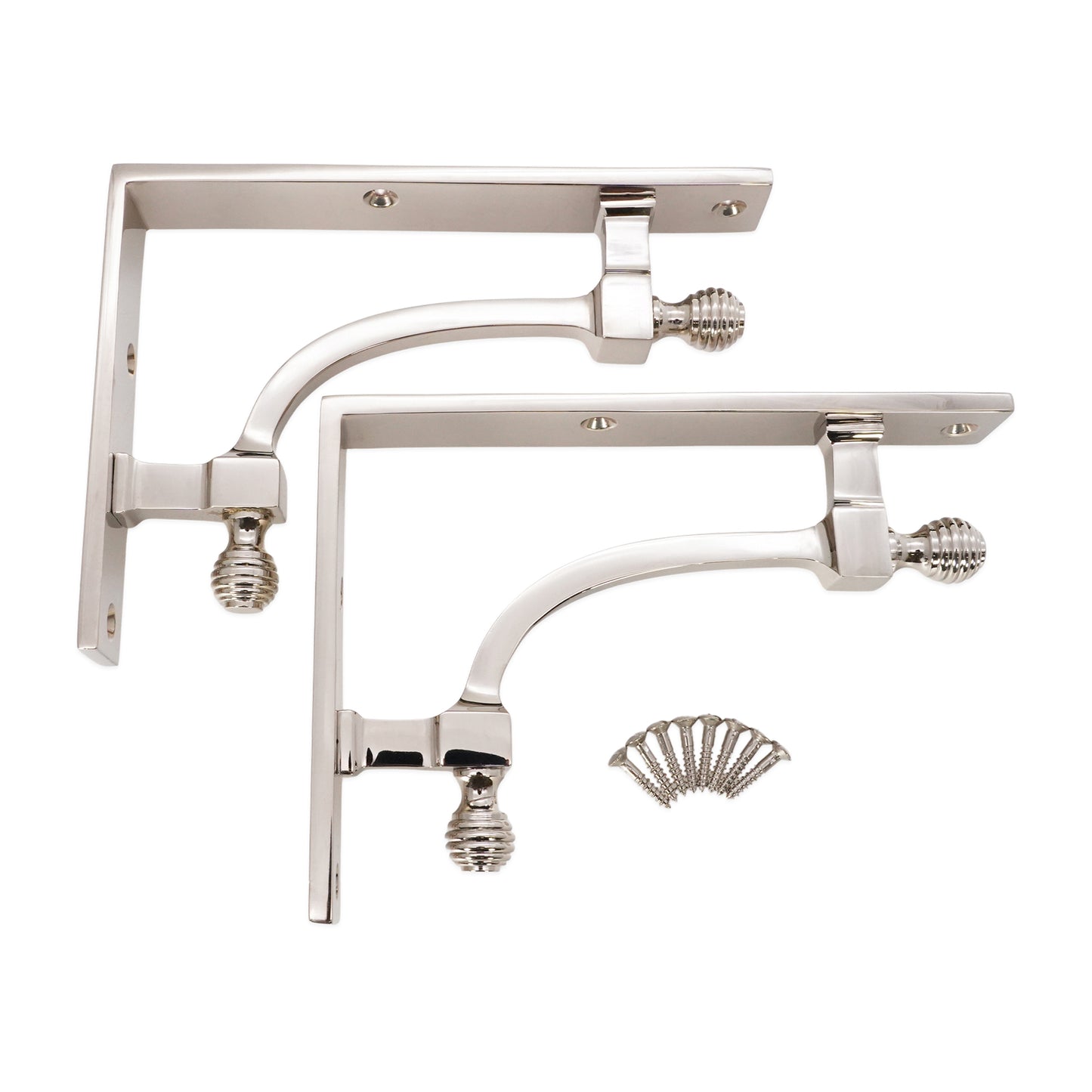 Beehive Small Shelf Bracket Polished Nickel