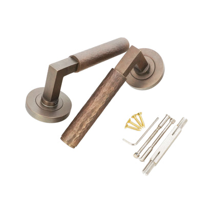 Matt Antique Lever on Rose Door Handle Home Decor 