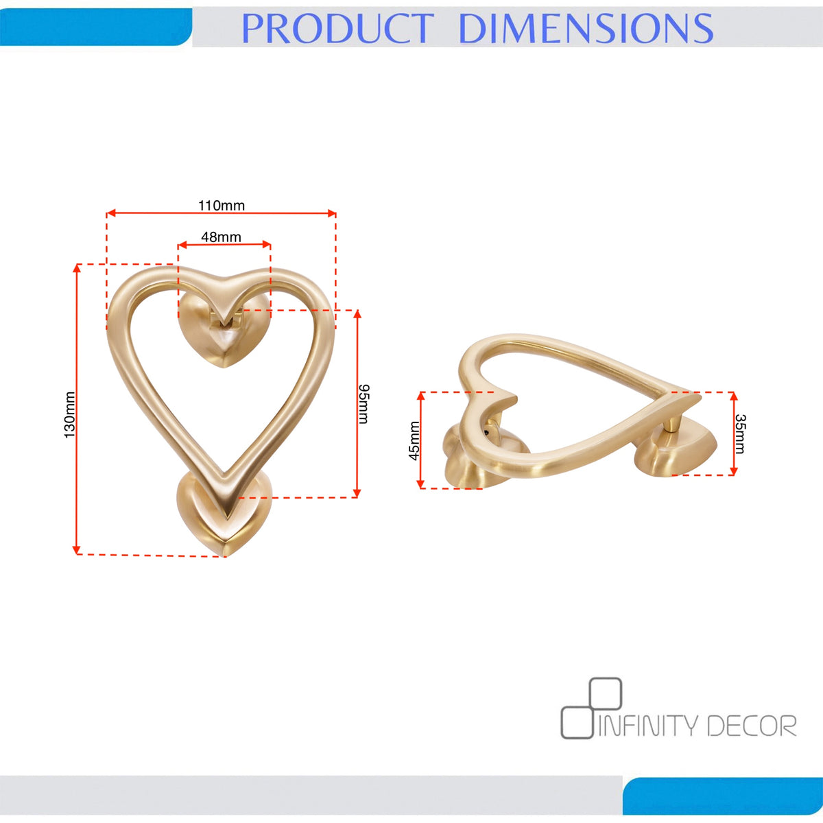 Satin Brass Heart Door Knocker Home Decor