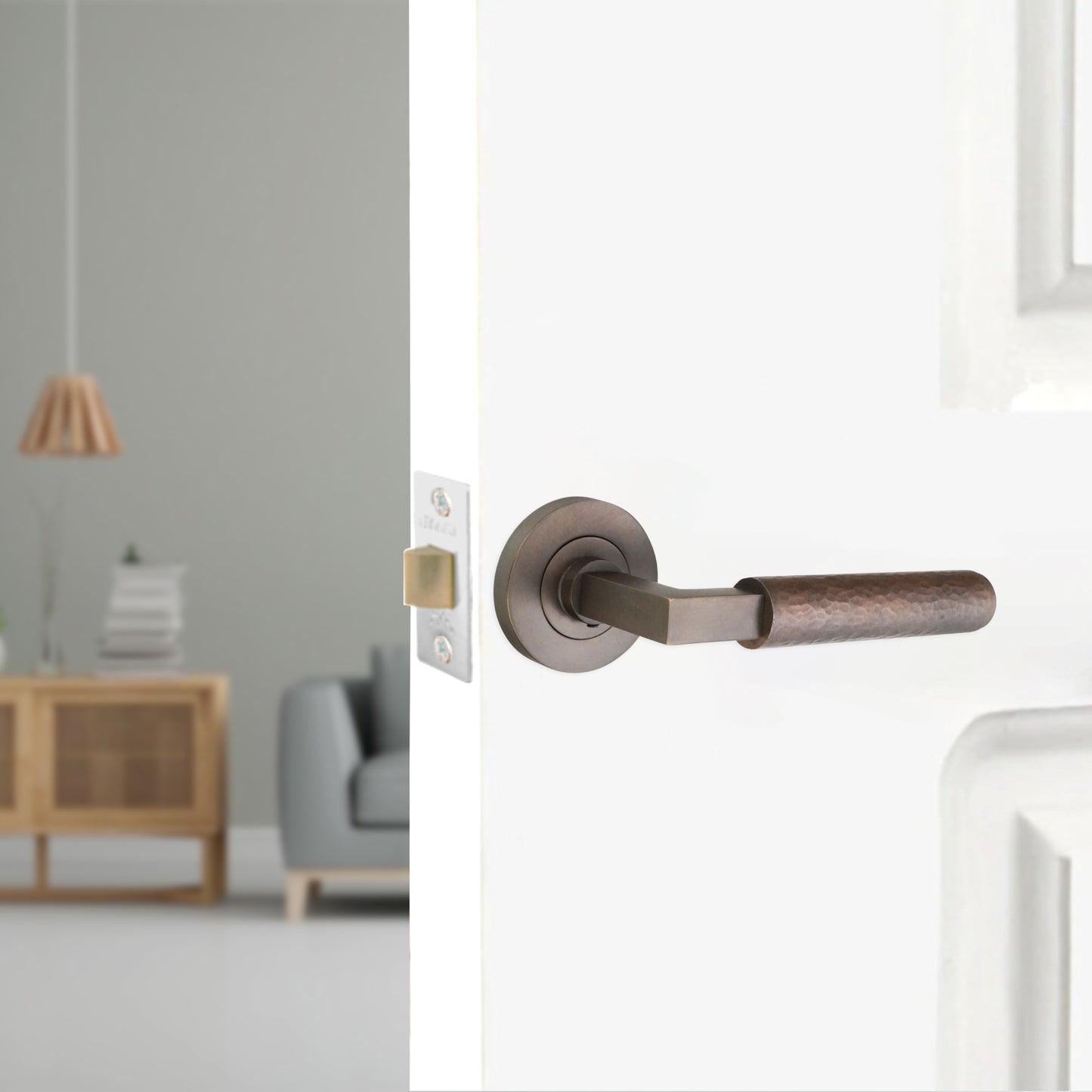 Matt Antique Lever on Rose Door Handle Home Decor 