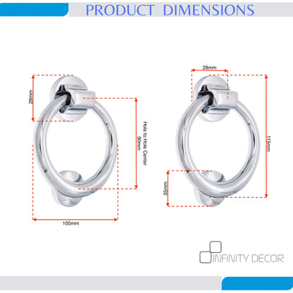 Polished Chrome Ring Door Knocker Home Décor