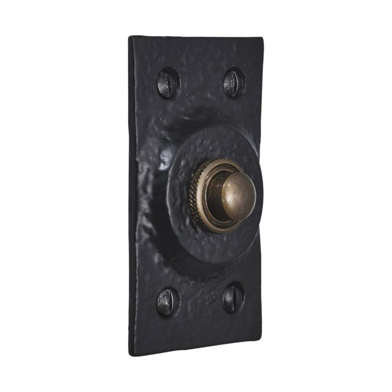 Antique Black Iron Door Bell Push Home Decor