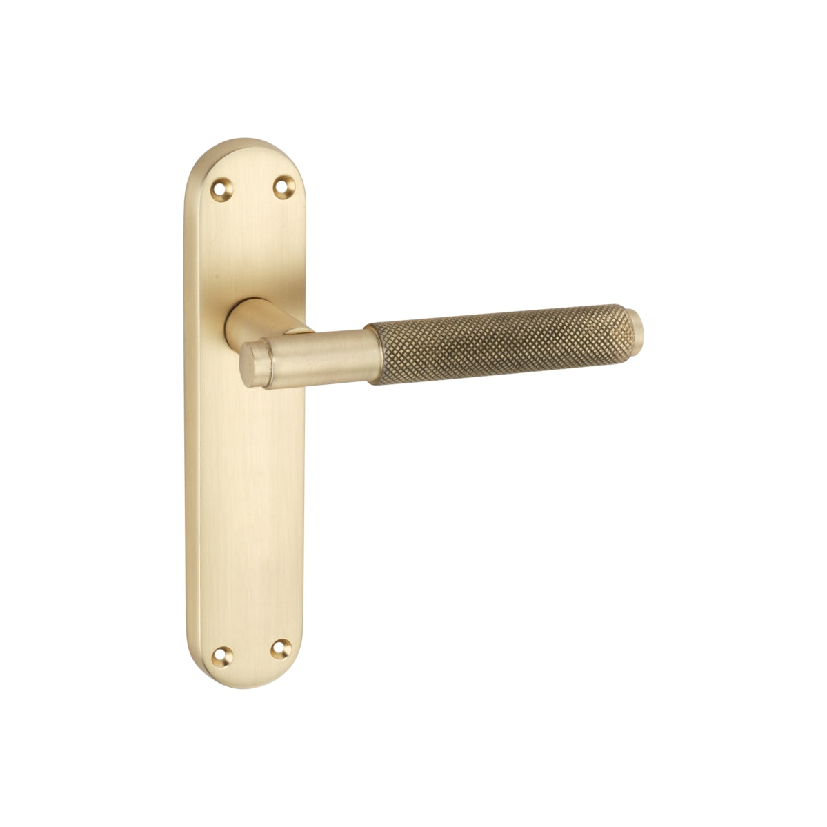 Connaught Knurled Lever on Backplate Latch Satin Brass
