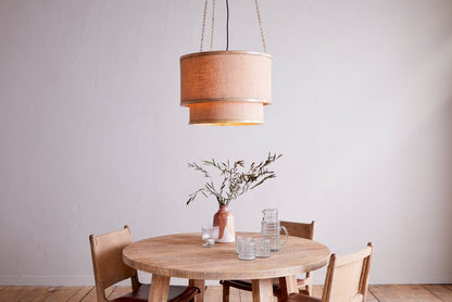 Wood & Jute Pendant Light Home Decor