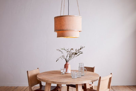 Wood & Jute Pendant Light Home Decor