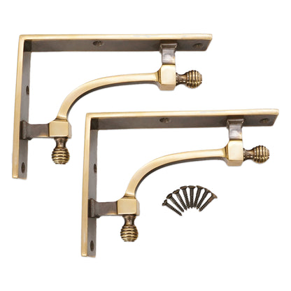 Beehive Small Shelf Bracket Aged Brass