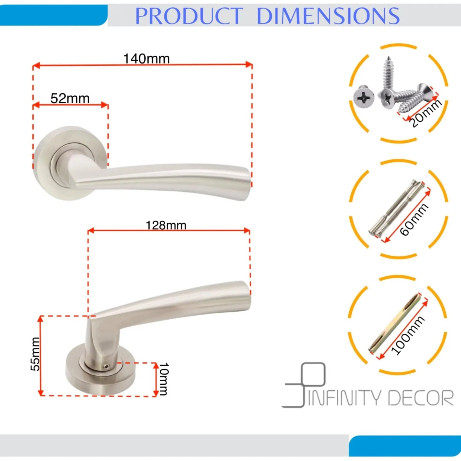 Satin Nickel Lever Door Handle  Home Decor 