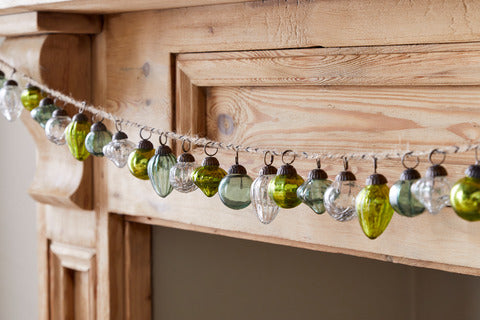 Ekiti Bauble Mixed Green & Clear Garland