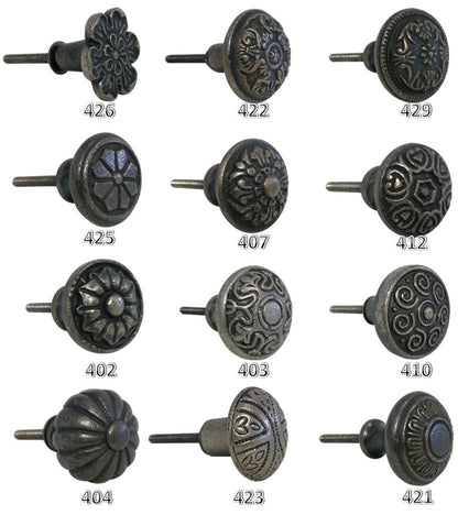 Round Design Black Cast Iron Cabinet Pulls