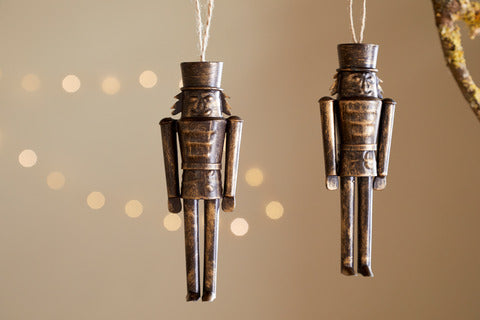 Imay Nutcracker Antique Brass Baubles (Set of 2)
