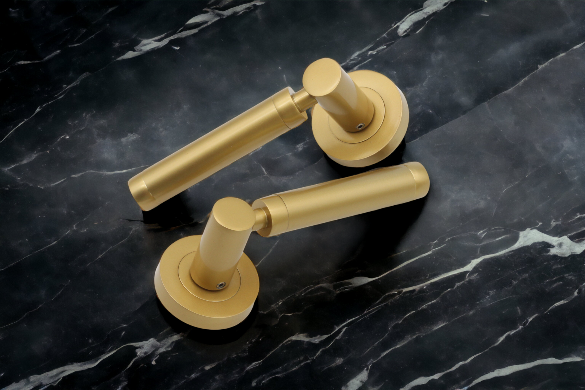 Satin Brass Lever Door Handles Home Decor