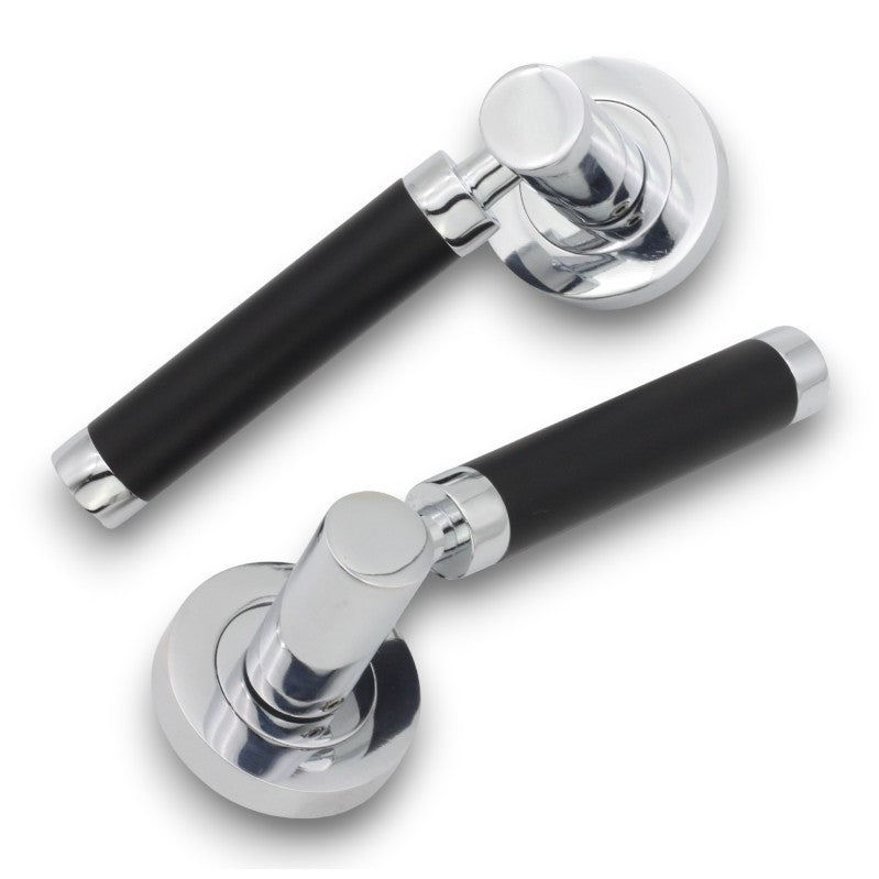 Zest Lever Door Handle Dual Tone Black/Chrome