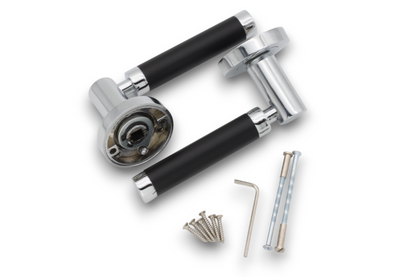 Dual Tone Black/Chrome Lever Door Handle Home Decor 