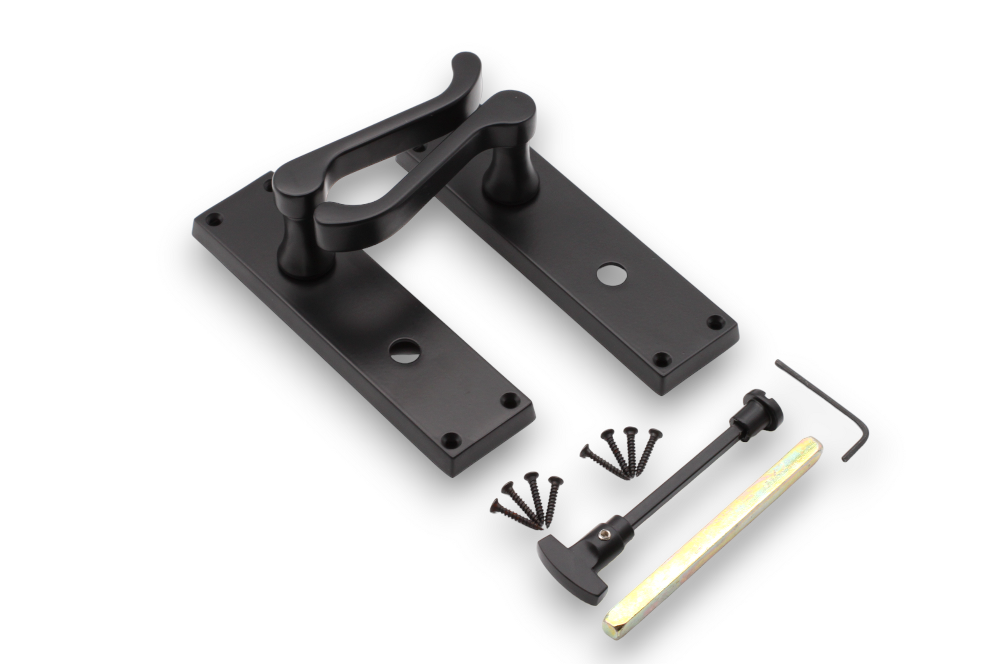Matt Black Victorian Scroll PRIVACY Lever Handle Home Decor  