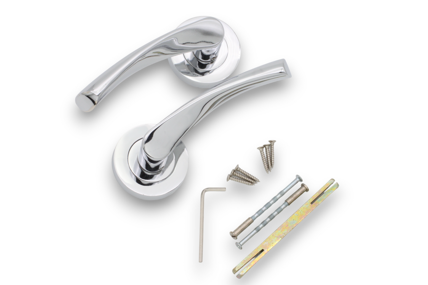 Mercury Lever on Rose Polished Chrome Latch Pack