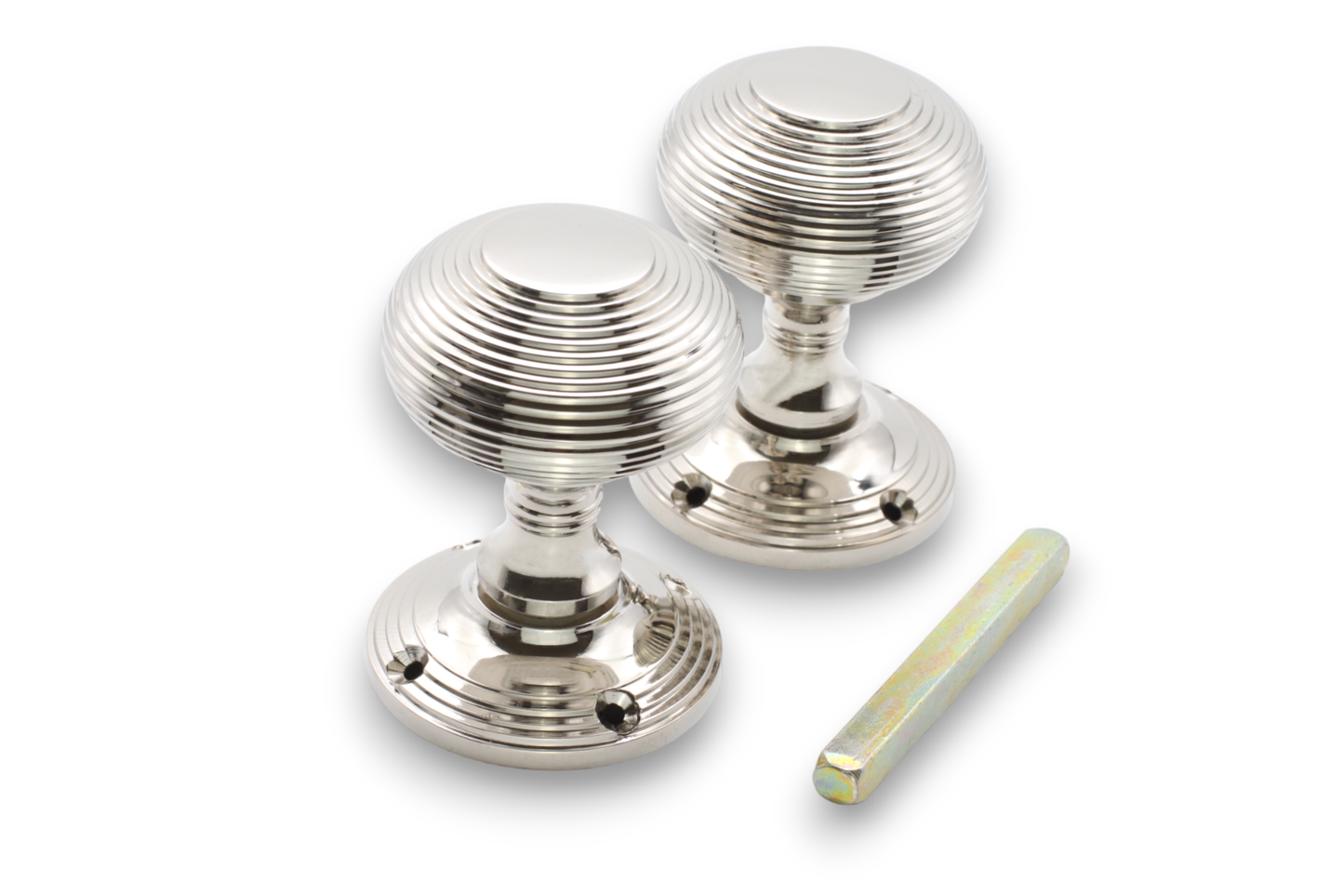 Beehive Door Knob 55mm Polished Nickel