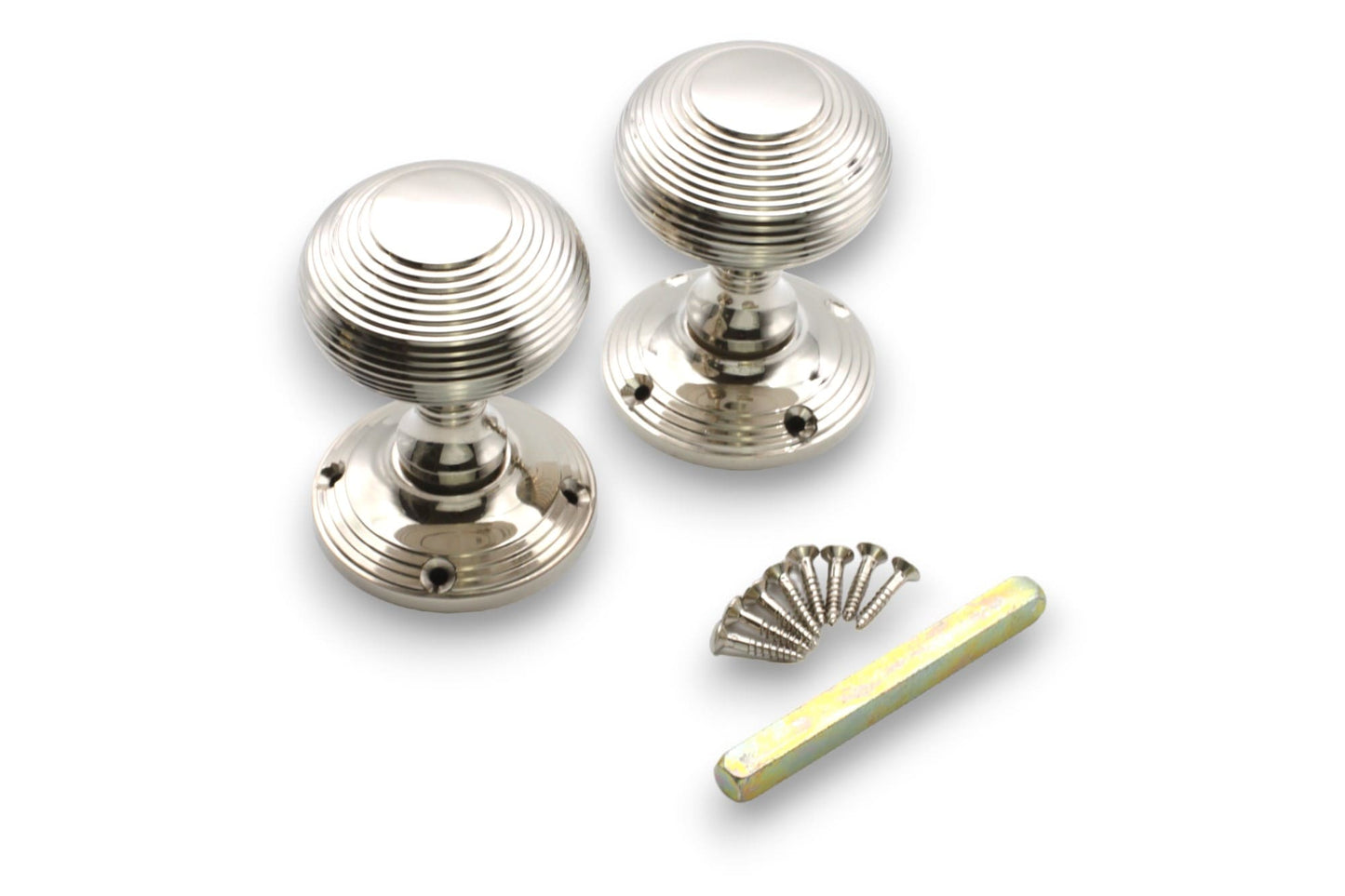 Beehive Door Knob 55mm Polished Nickel