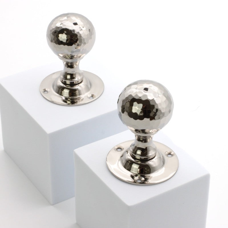 Hammered Ball Door Knob Polished Nickel Home Decor